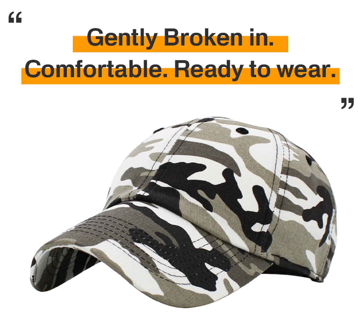 City Camouflage Low Profile Baseball Caps Front Side View